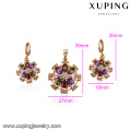 64155 xuping mode großhandel 18 karat delicat italienische multicolor zirkon stein vergoldet schmuck sets